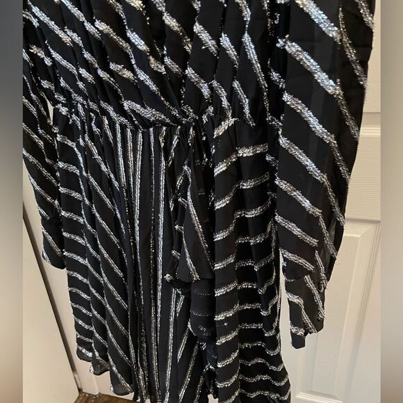 MSGM Milano Black and Silver Long Sleeve Dress size Small - Picture 6 of 10